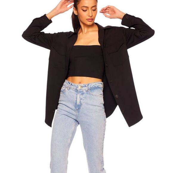 NEW Susana Monaco Onyx Knit Shirt Pocket Jack Shacket Small - Picture 4 of 12